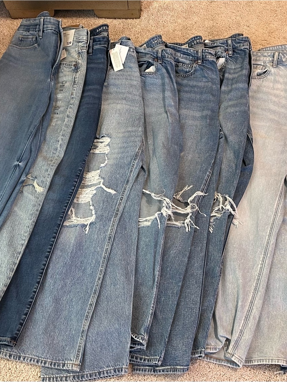 10 Pair Jeans Bundle Women’s Size 11/12 Mixed Brands Good American AE Fashion No